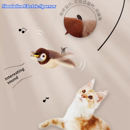 Chirping Sparrow – Touch‑Activated Catnip Bird Toy for Indoor Cats
