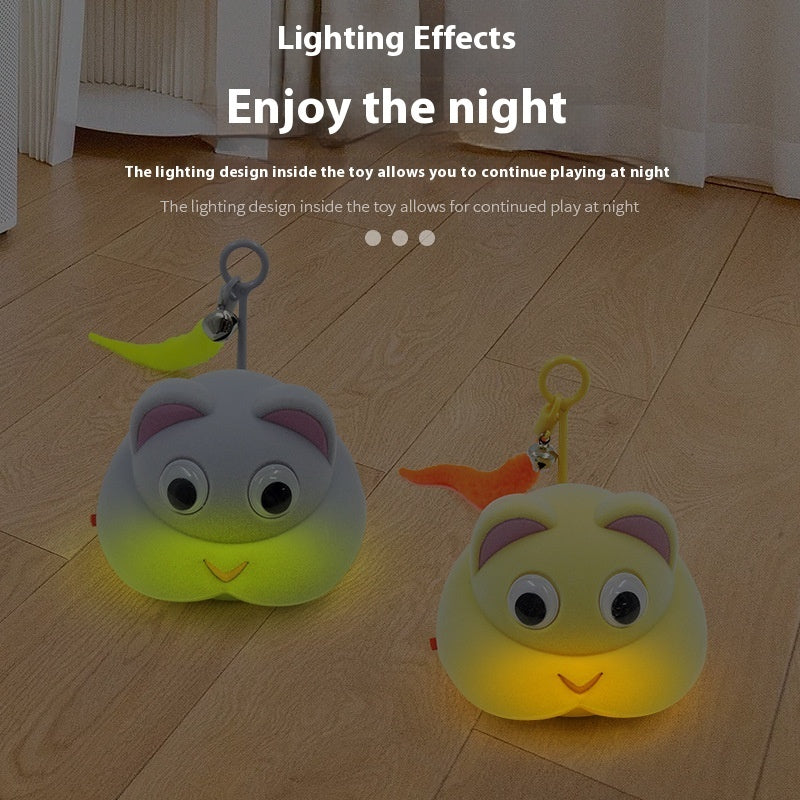 Self-Moving Light & Sound Pet Toy – USB Rechargeable (Yellow/Grey)