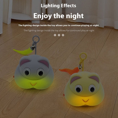 Self-Moving Light & Sound Pet Toy – USB Rechargeable (Yellow/Grey)