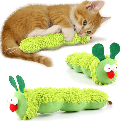 Speedy Panther Catnip Caterpillar – Bite‑Resistant Plush Dental Chew Toy