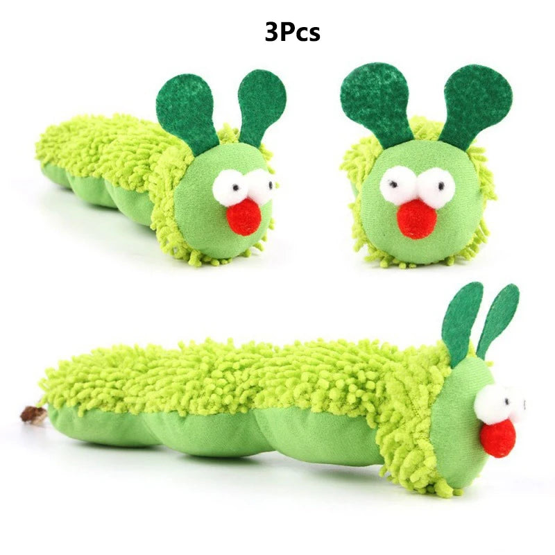 Speedy Panther Catnip Caterpillar – Bite‑Resistant Plush Dental Chew Toy