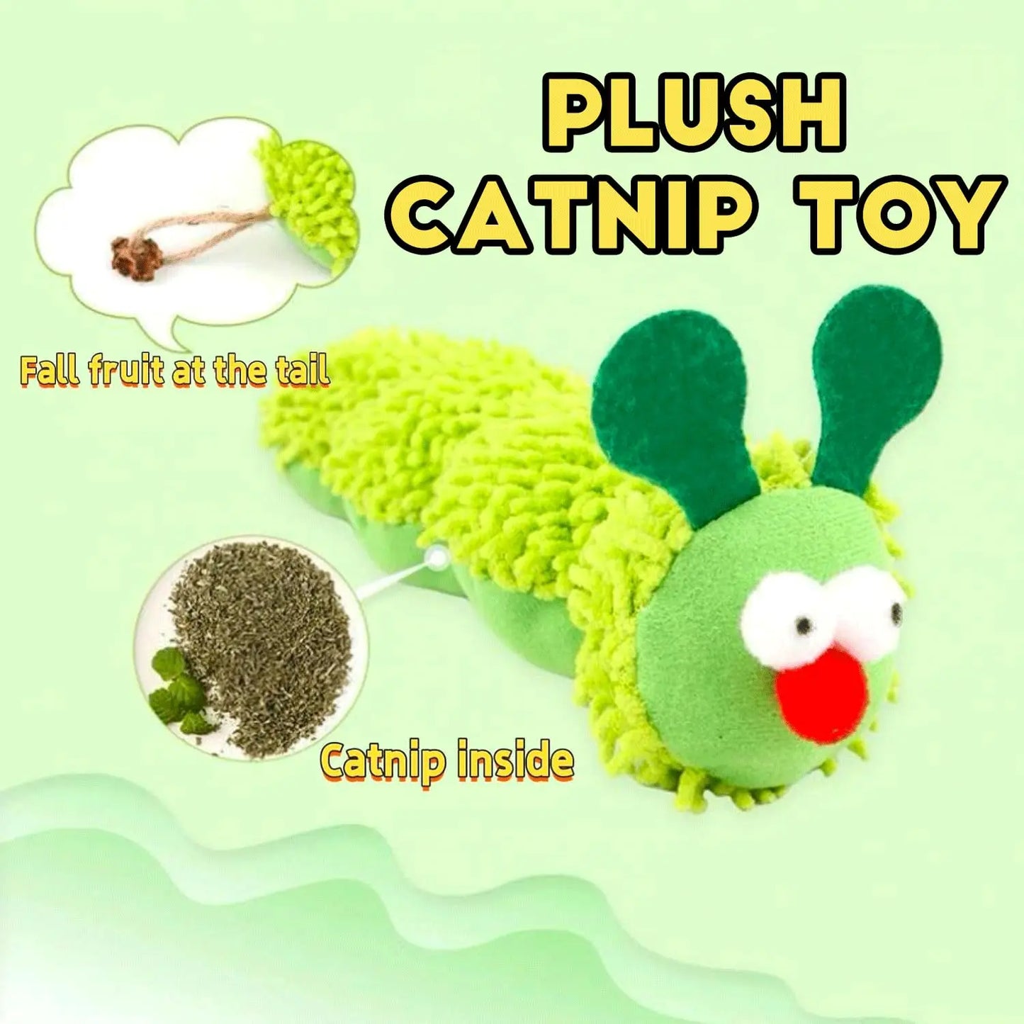 Speedy Panther Catnip Caterpillar – Bite‑Resistant Plush Dental Chew Toy