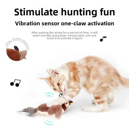 Chirping Sparrow – Touch‑Activated Catnip Bird Toy for Indoor Cats