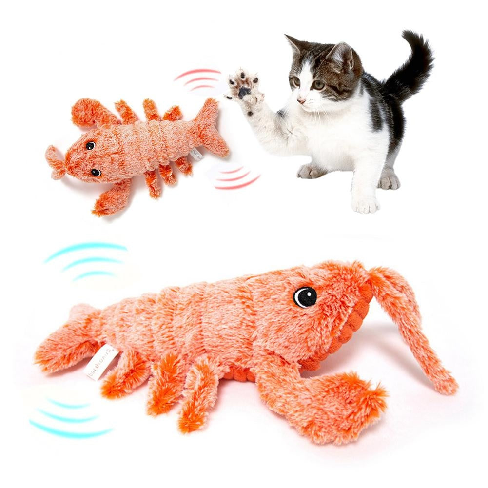 Jumping Lobster – Interactive Plush Cat Toy with 3 Swing Modes USB Rechargeable