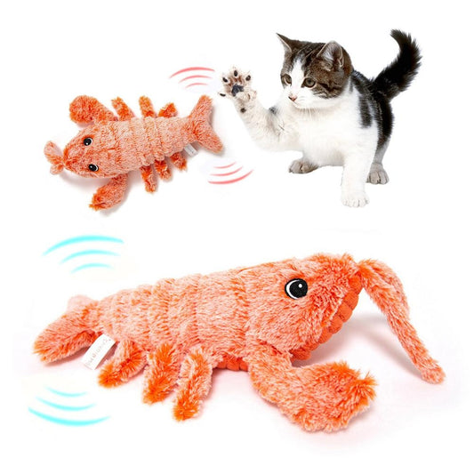 Jumping Lobster – Interactive Plush Cat Toy with 3 Swing Modes USB Rechargeable