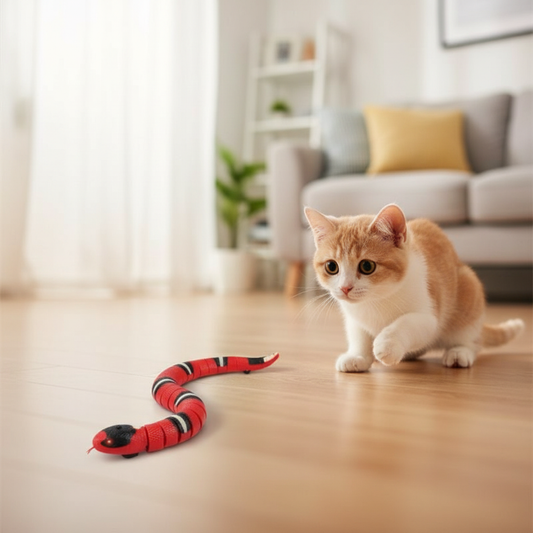 Electric Crawling Snake – Touch-Activated USB Cat Toy with Flashing Eyes